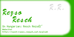 rezso resch business card